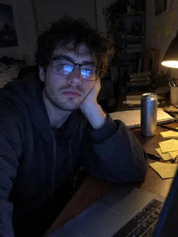 Late-Night Desk Selfie