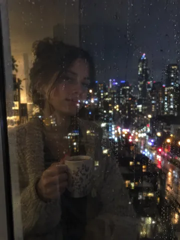 Rainy Window Reflection
